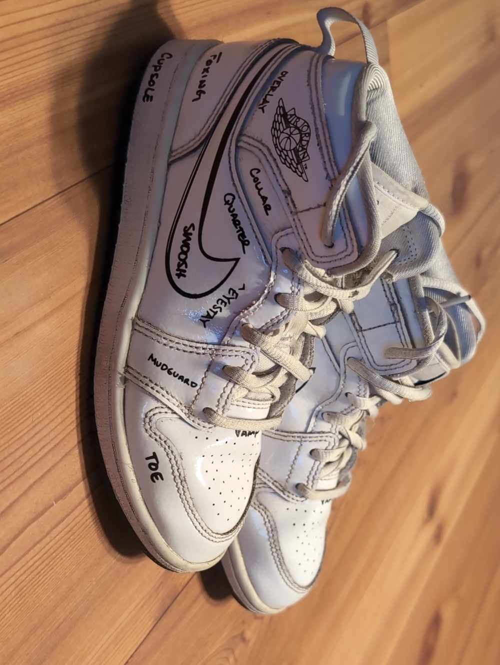 White Nike Air Jordan 1 Mid GS "Schematic"  Kids High-Top Sneakers